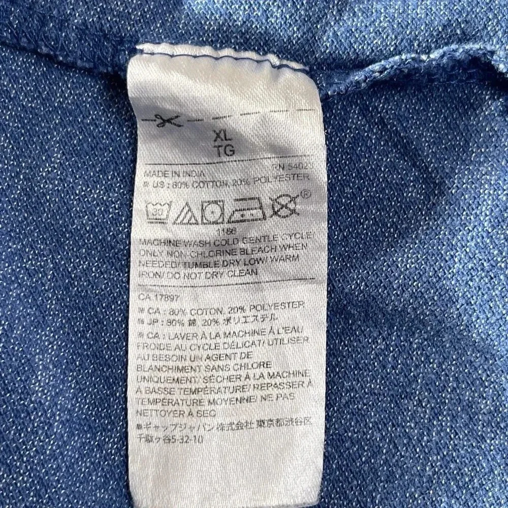 Banana Republic Polo Shirt Mens XL Collared Short Sleeve Relaxed Fit Resort Blue